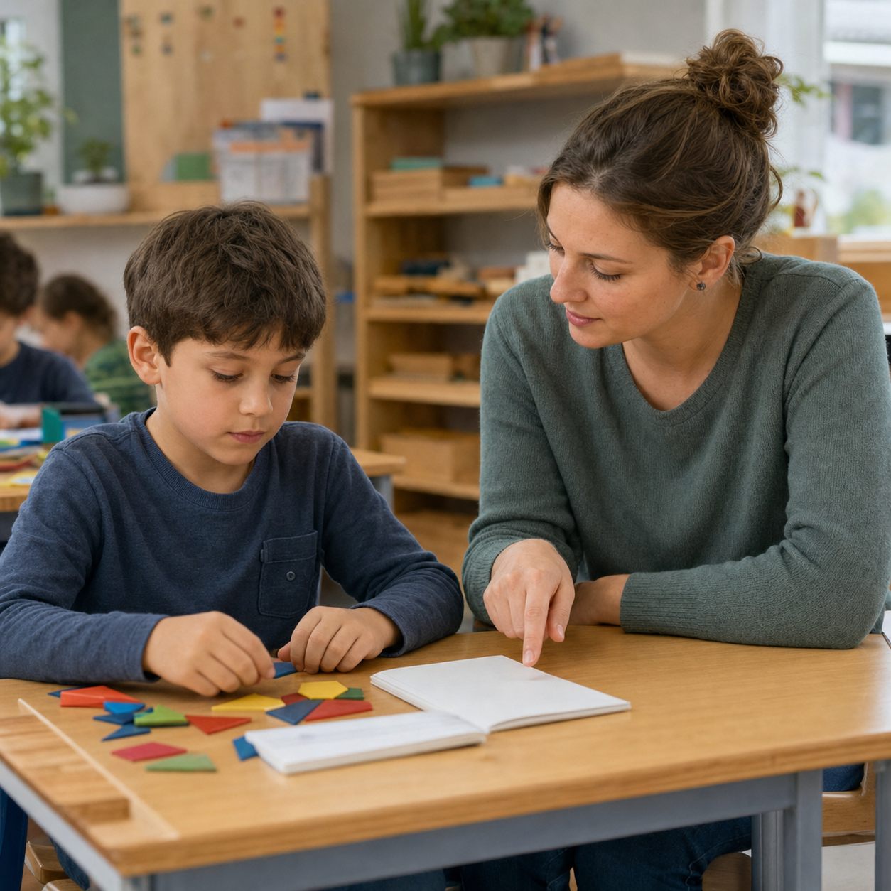 Schulbegleitung unterstützt ein Kind